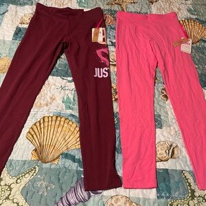 New lot of 2 pairs of girls size XL 16/18 full length Justice leggings